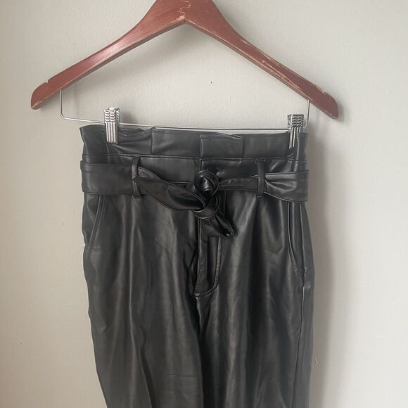 Abercrombie + Fitch Faux Leather Paper Bag Waist Pant Size Small - Picture 9 of 14